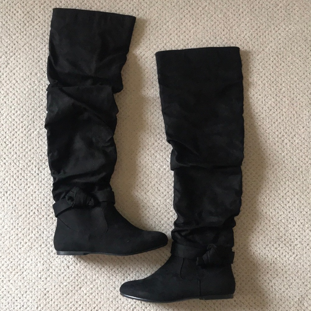 Knee-High Black Flat Boots